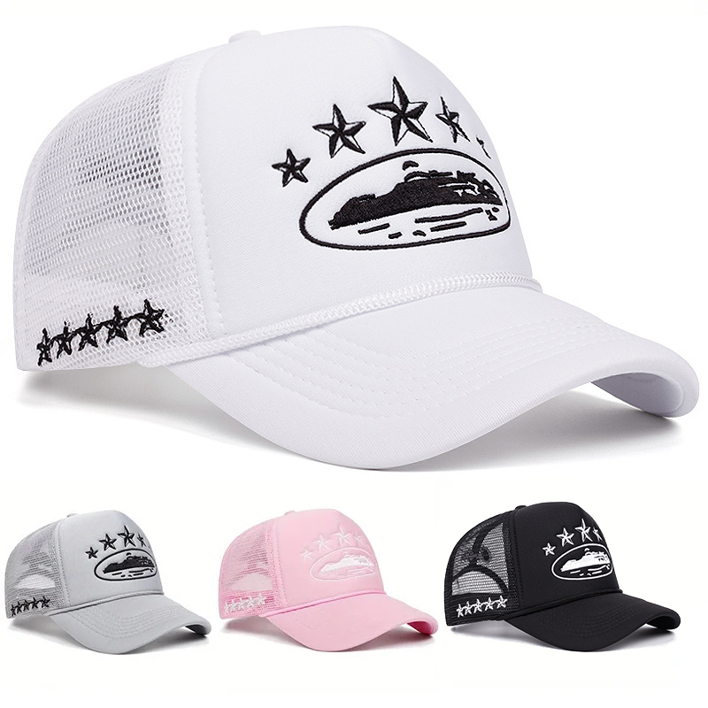 Trucker Cap Mesh - Mesh Print Trucker Snapback Cap Hip