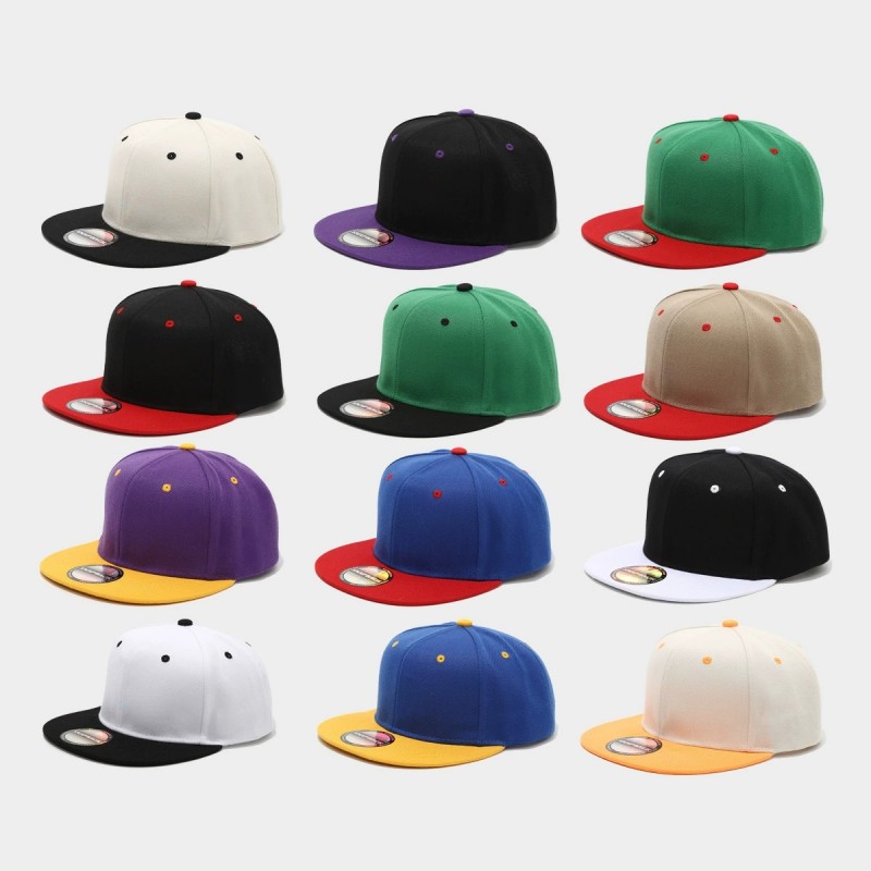 Two-Tone Color-Blocking Hip-Ho - Snapback Hat Flat 리뷰 및 가격