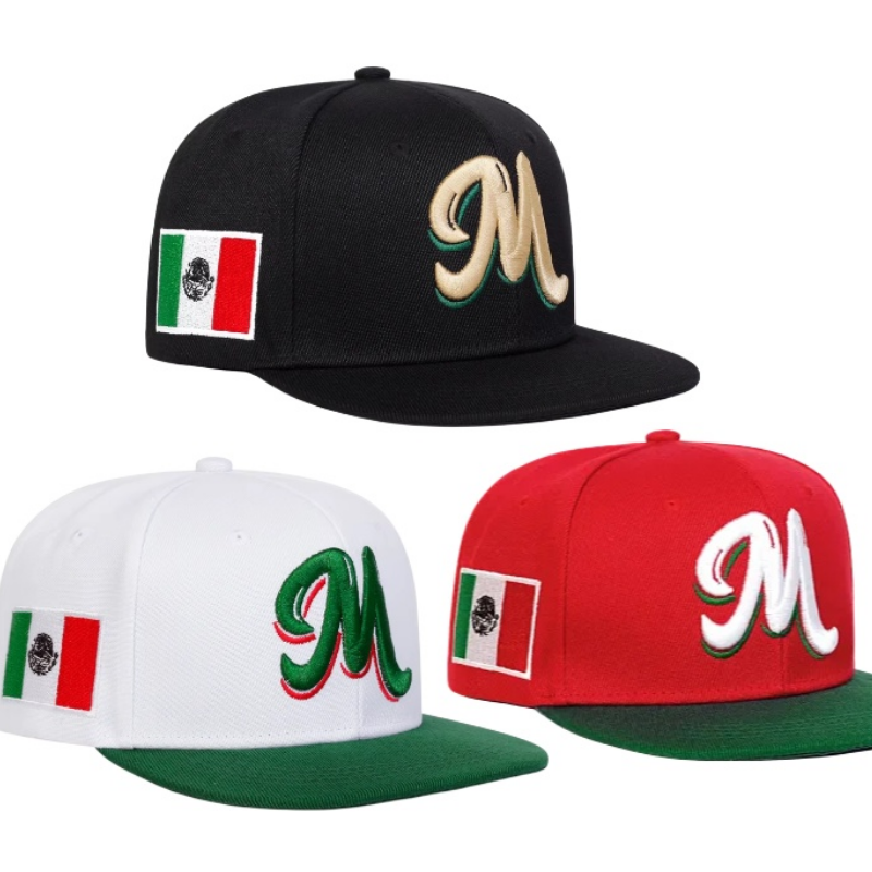 M Letter Embroidered Snapback  - Snapback Hat Flat 리뷰 및 가격