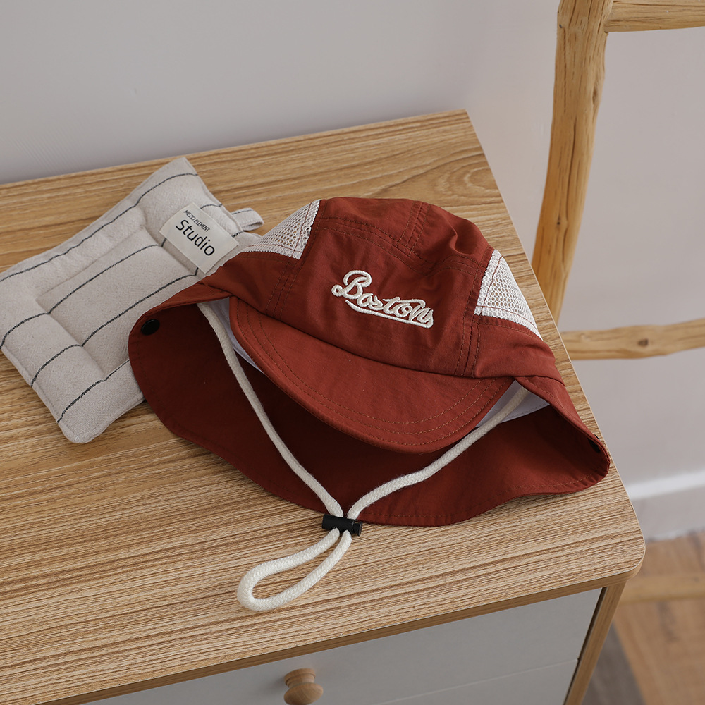 Letter Embroidered Baby Sun Ha - Bucket Hat Cotton 리뷰 및 가격