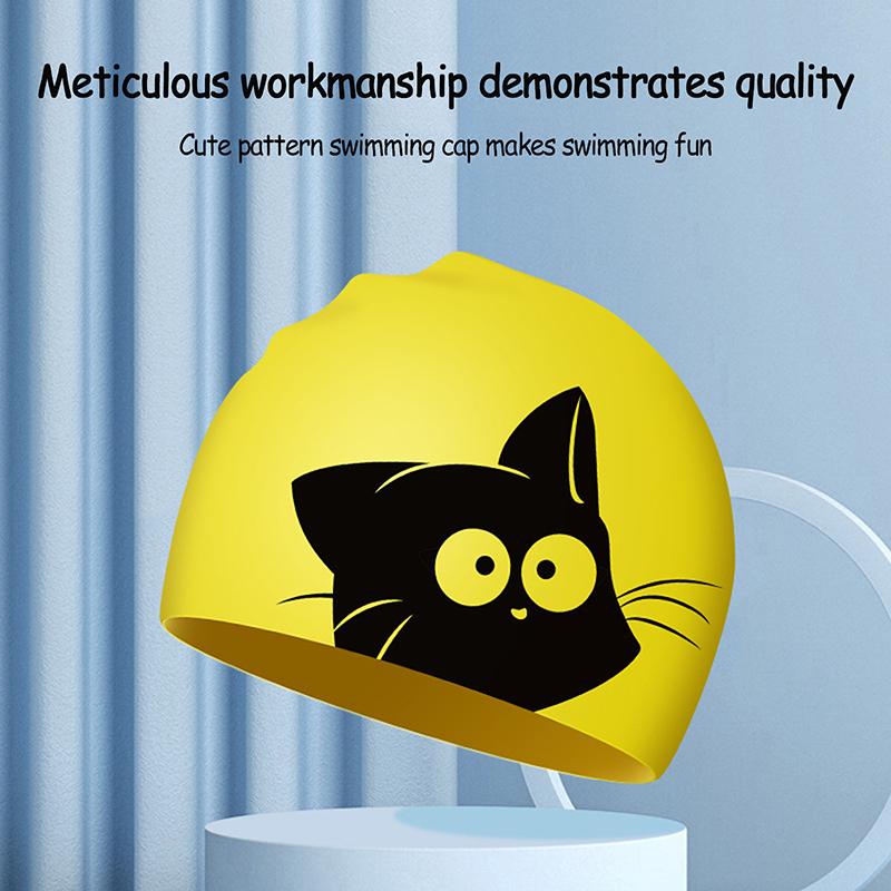 Cute Cat Swimming Cap For Long - Swim Hat Silicone 리뷰 및 가격