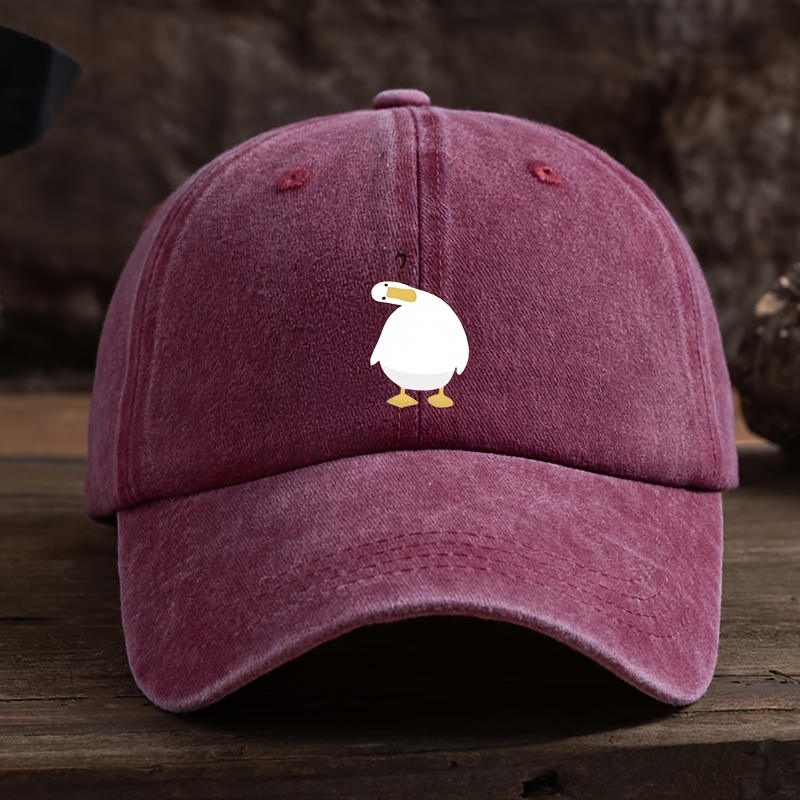Cute duck print baseball cap w - Baseball Cap Structured 리뷰 및 가격