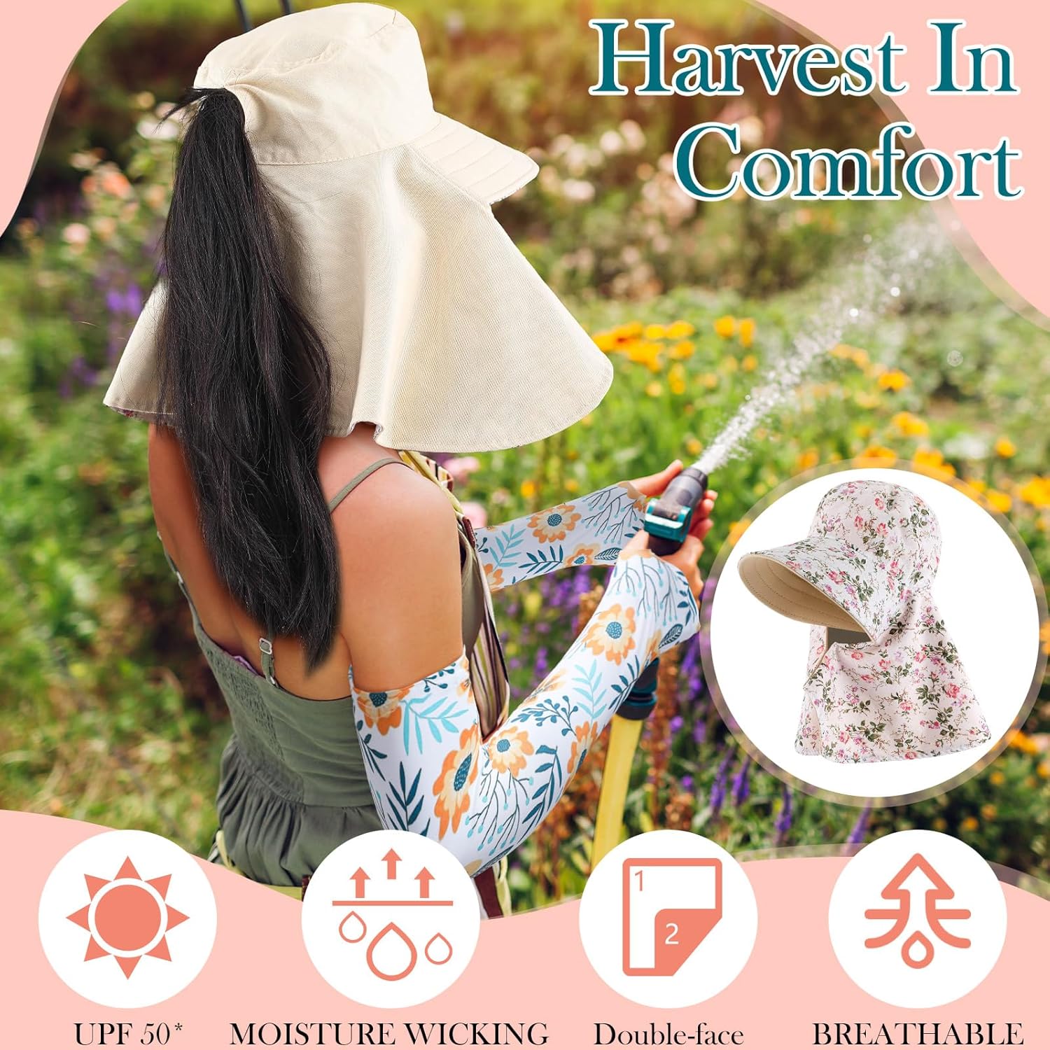 2 Pcs Floral Garden Hat for Wo - Visor Sun Hat 리뷰 및 가격
