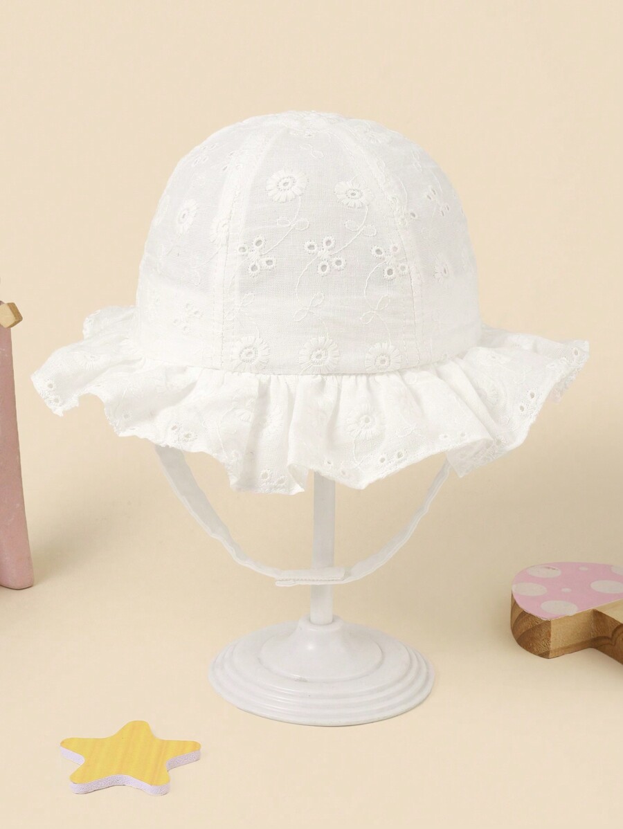 White Floral Embroidery Bucket - Bucket Hat Cotton 리뷰 및 가격