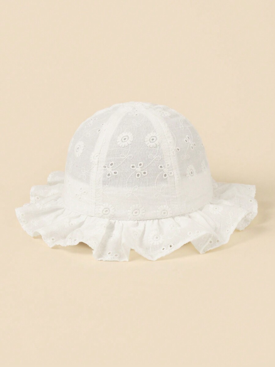 White Floral Embroidery Bucket - Bucket Hat Cotton 리뷰 및 가격