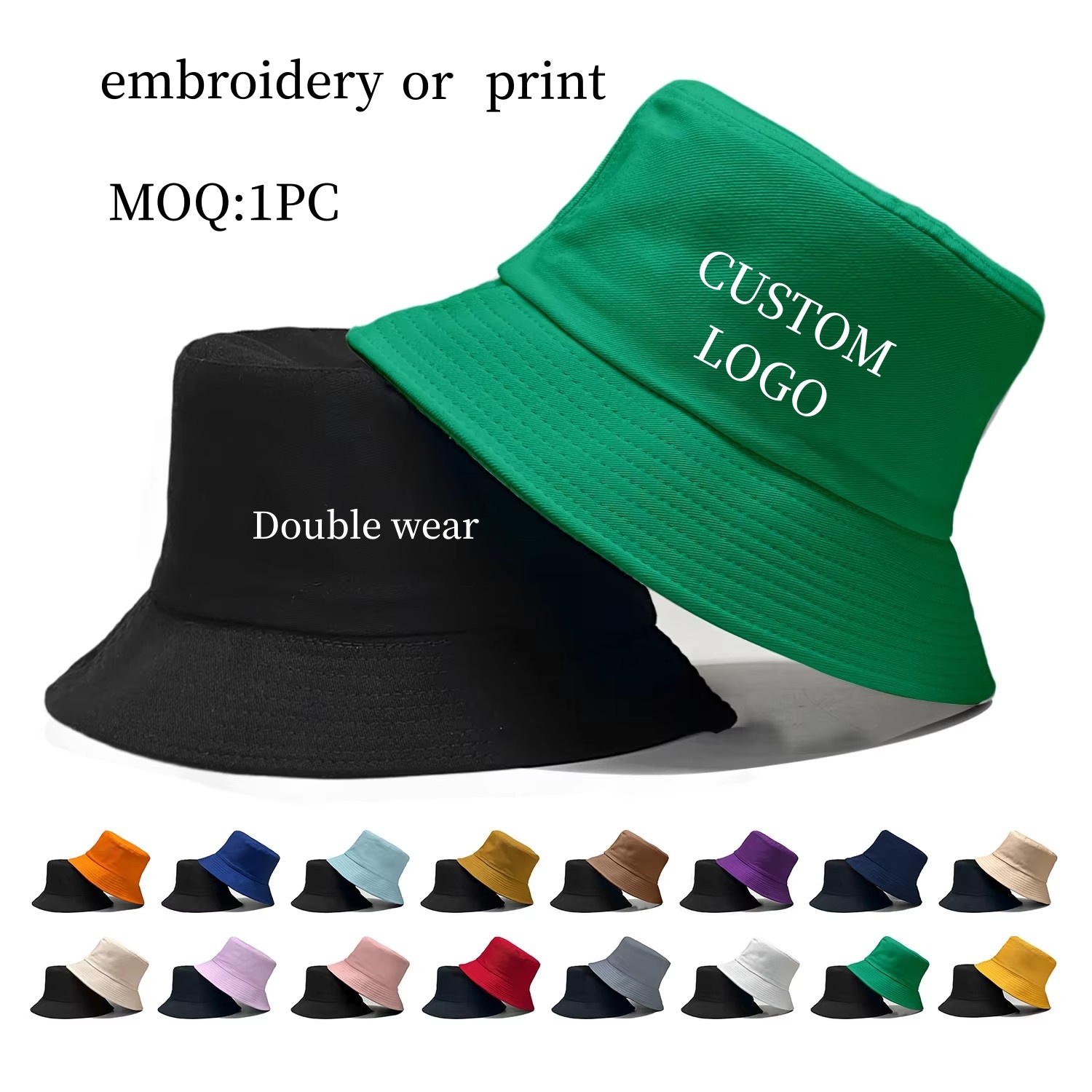 Custom Logo Double Side Fisher - Bucket Hat Cotton 리뷰 및 가격