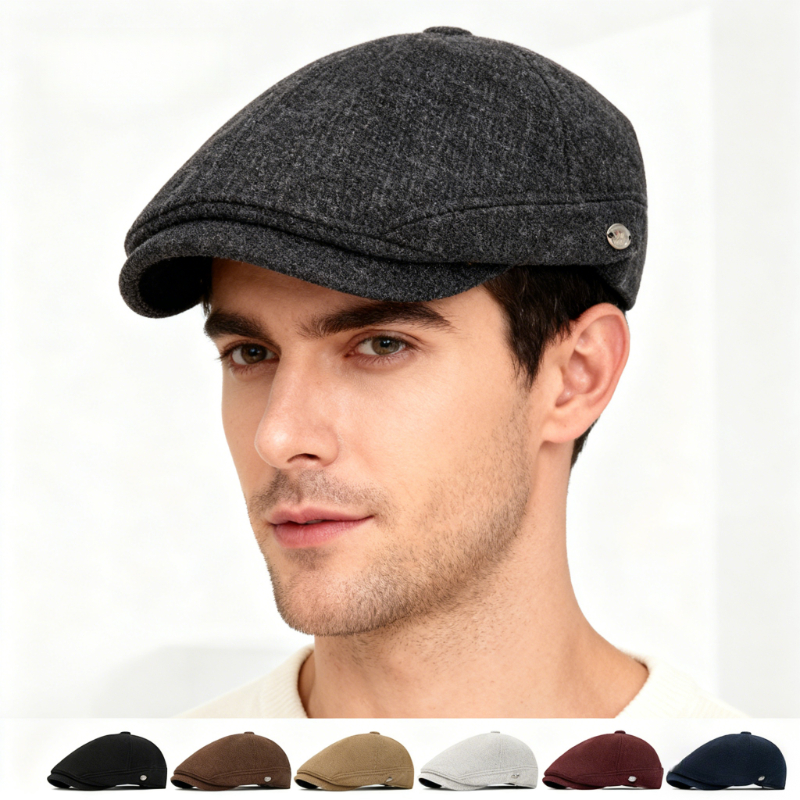 Men's Autumn Winter Wool Blend - Beret French Wool 리뷰 및 가격