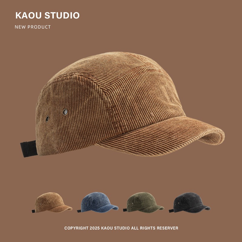 Japanese Retro Solid Color Cor - Corduroy Cap 5 Panel 리뷰 및 가격