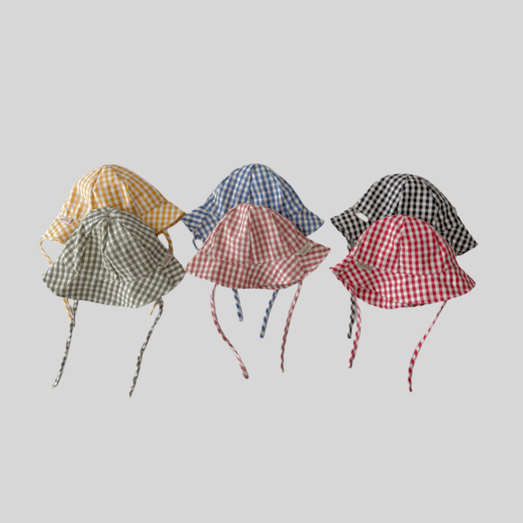 Ins Style Plaid Baby Bucket Ha - Bucket Hat Cotton 리뷰 및 가격
